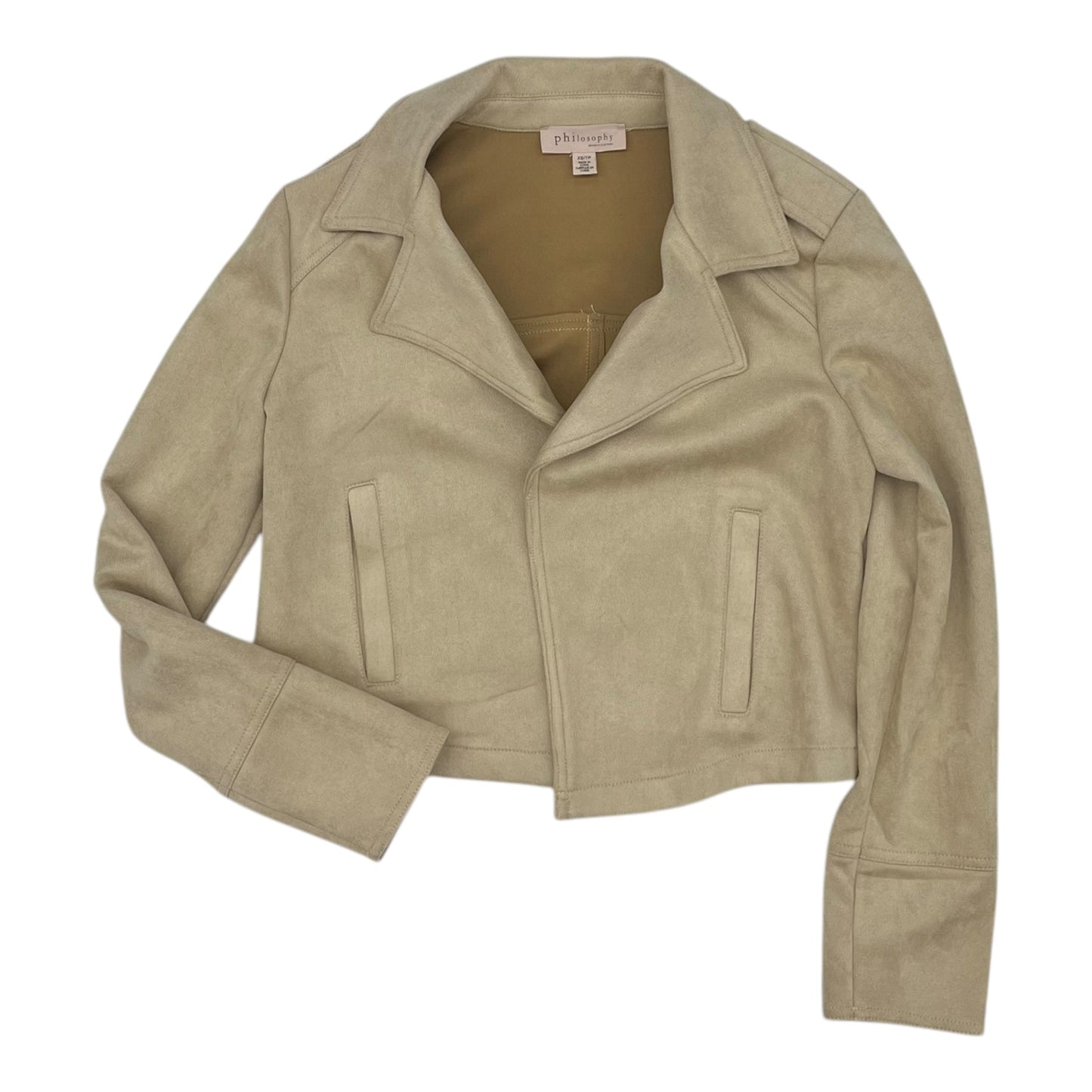 Jacket Moto By Philosophy In Tan, Size:Xs