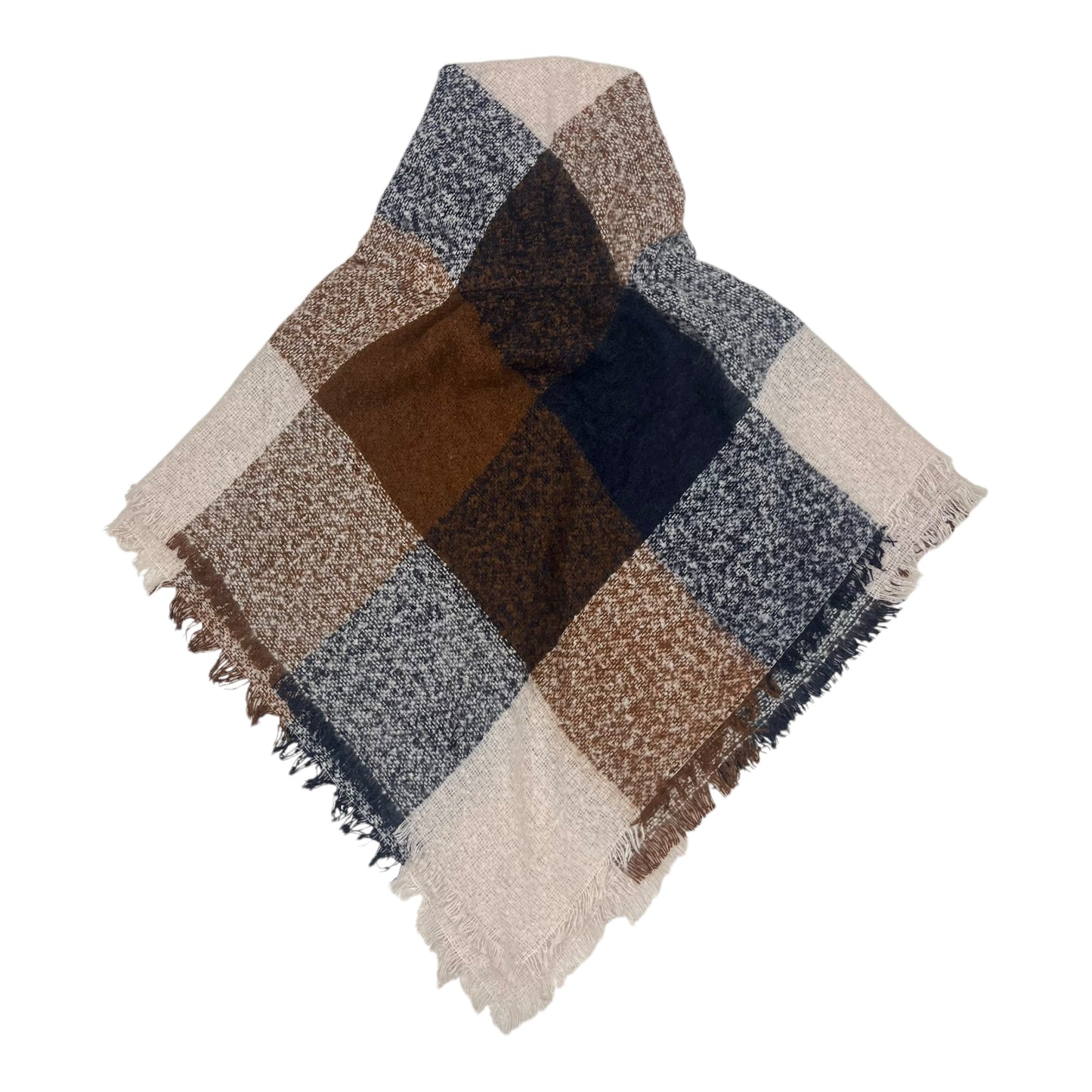 Poncho By Sonoma In Blue & Brown, Size:Osfm