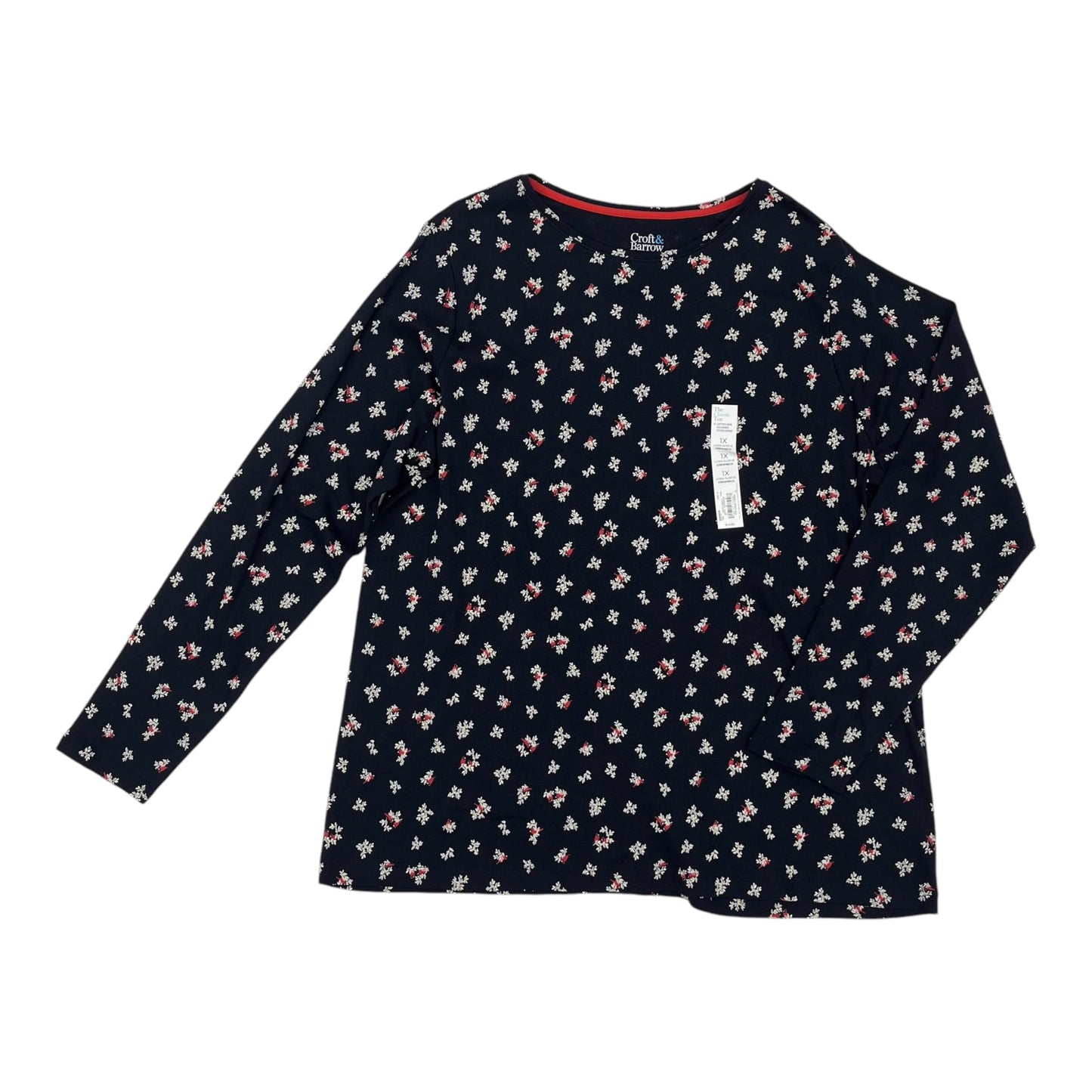 Top Ls By Croft And Barrow In Navy, Size:1X