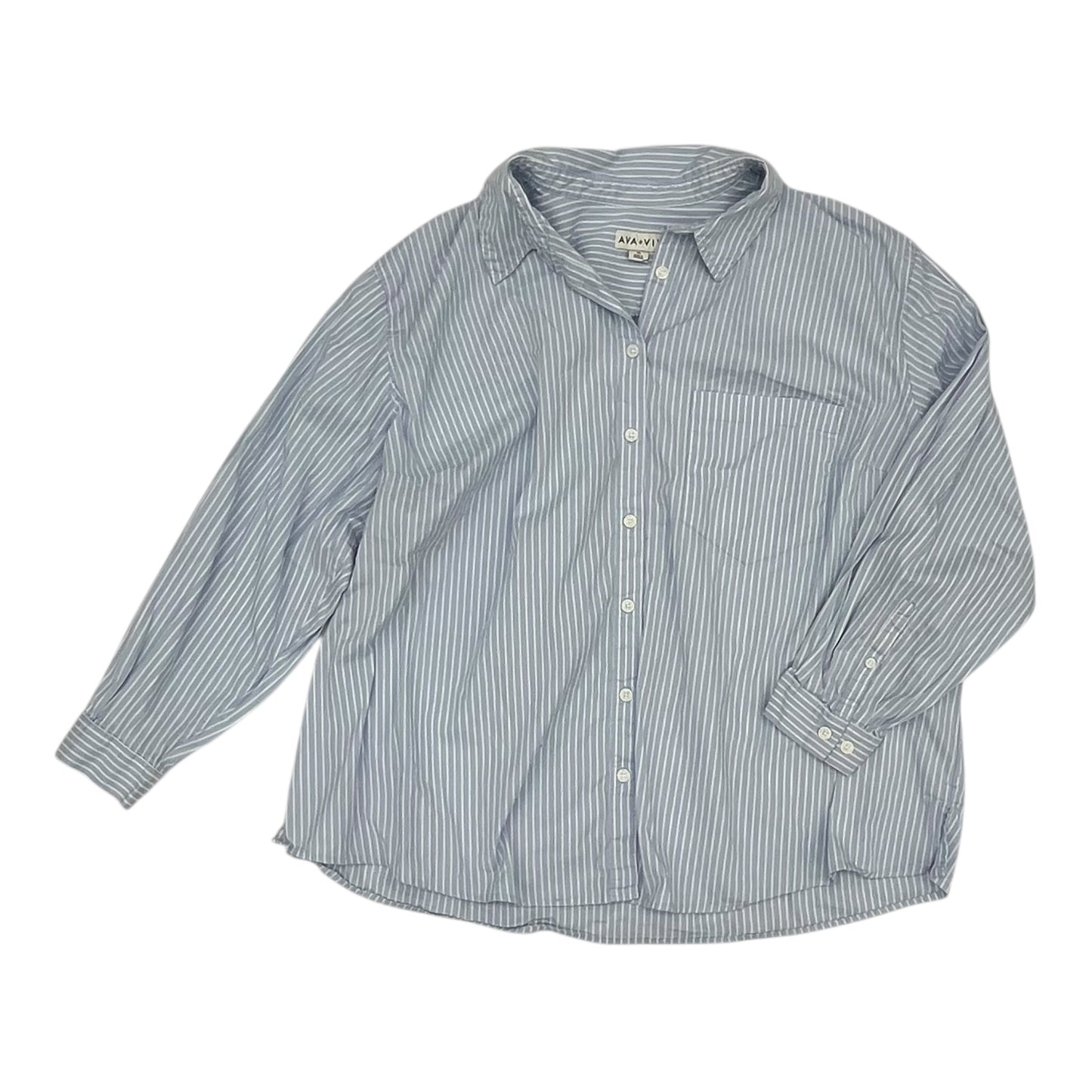 Top Ls By Ava & Viv In Blue, Size:2X