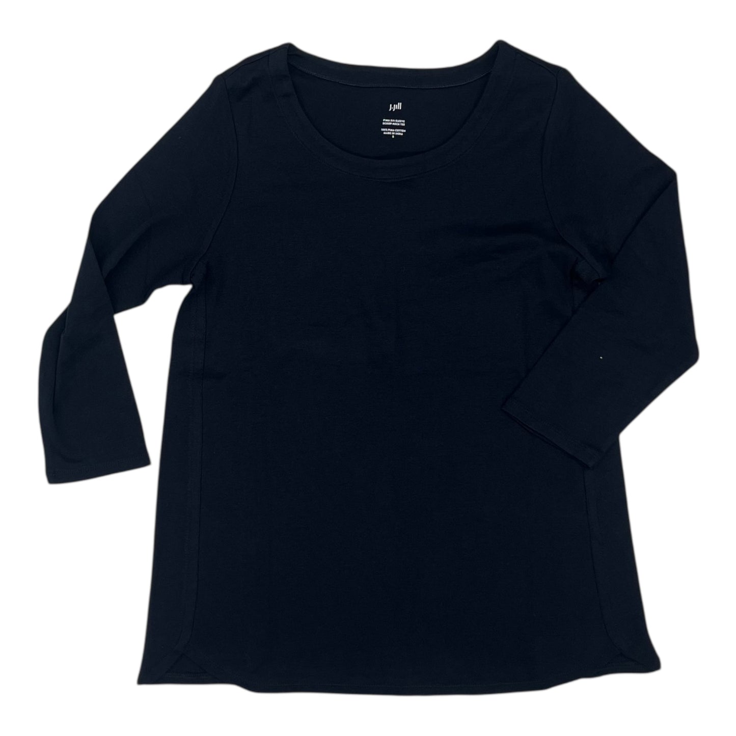 Top 3/4 Sleeve Basic By J. Jill In Navy, Size:S