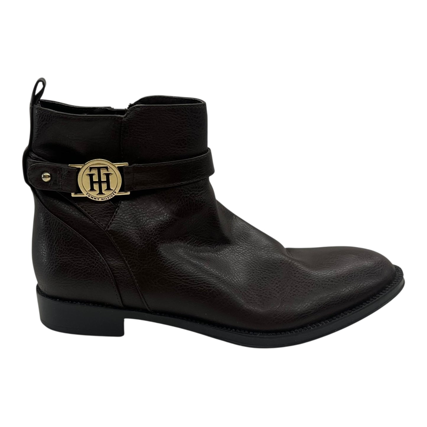 Boots Ankle Flats By Tommy Hilfiger In Brown, Size:7.5