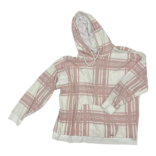 Sweatshirt Hoodie By Andrew Marc In Pink & White, Size:2X