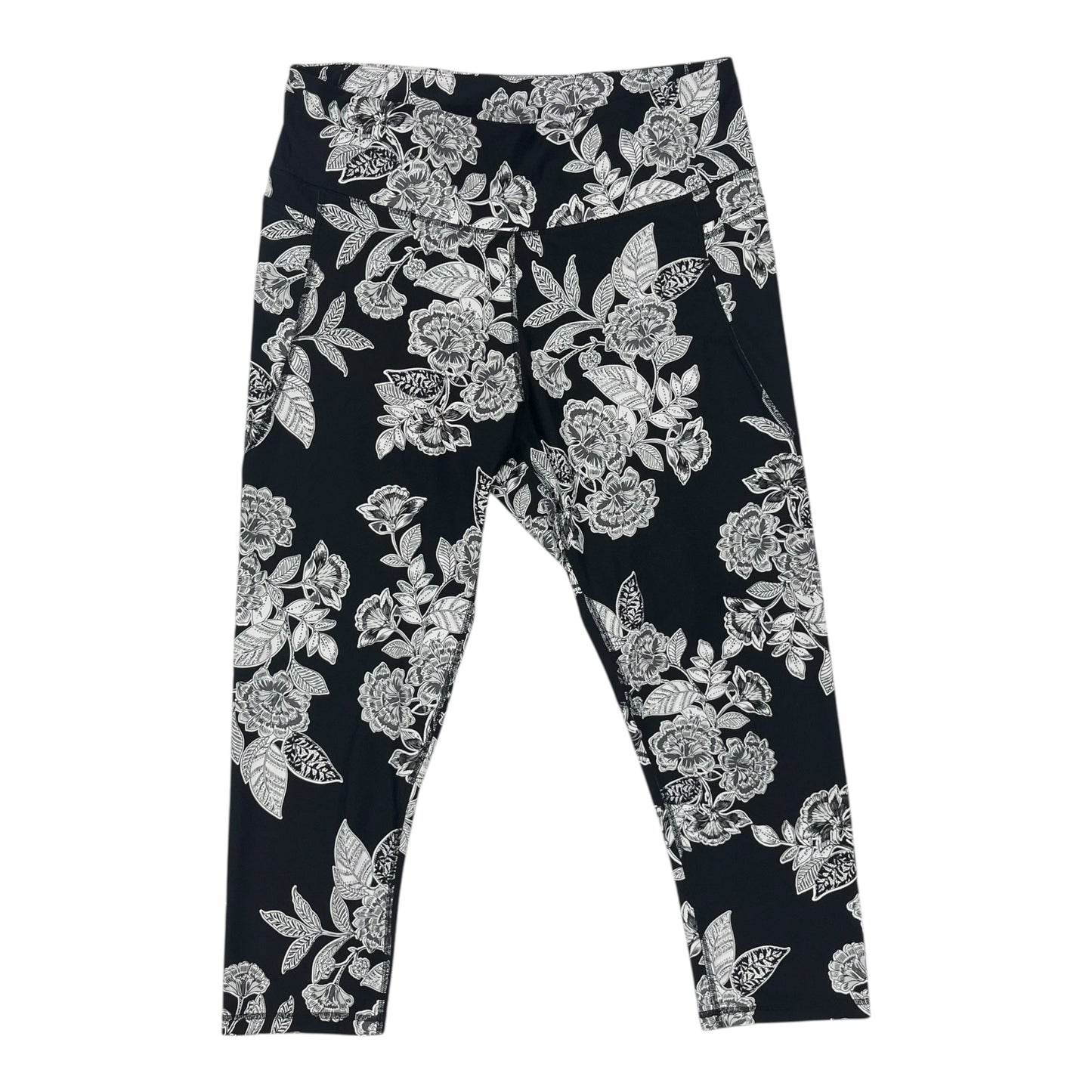 Athletic Leggings By Clothes Mentor In Black & White, Size:Xxl