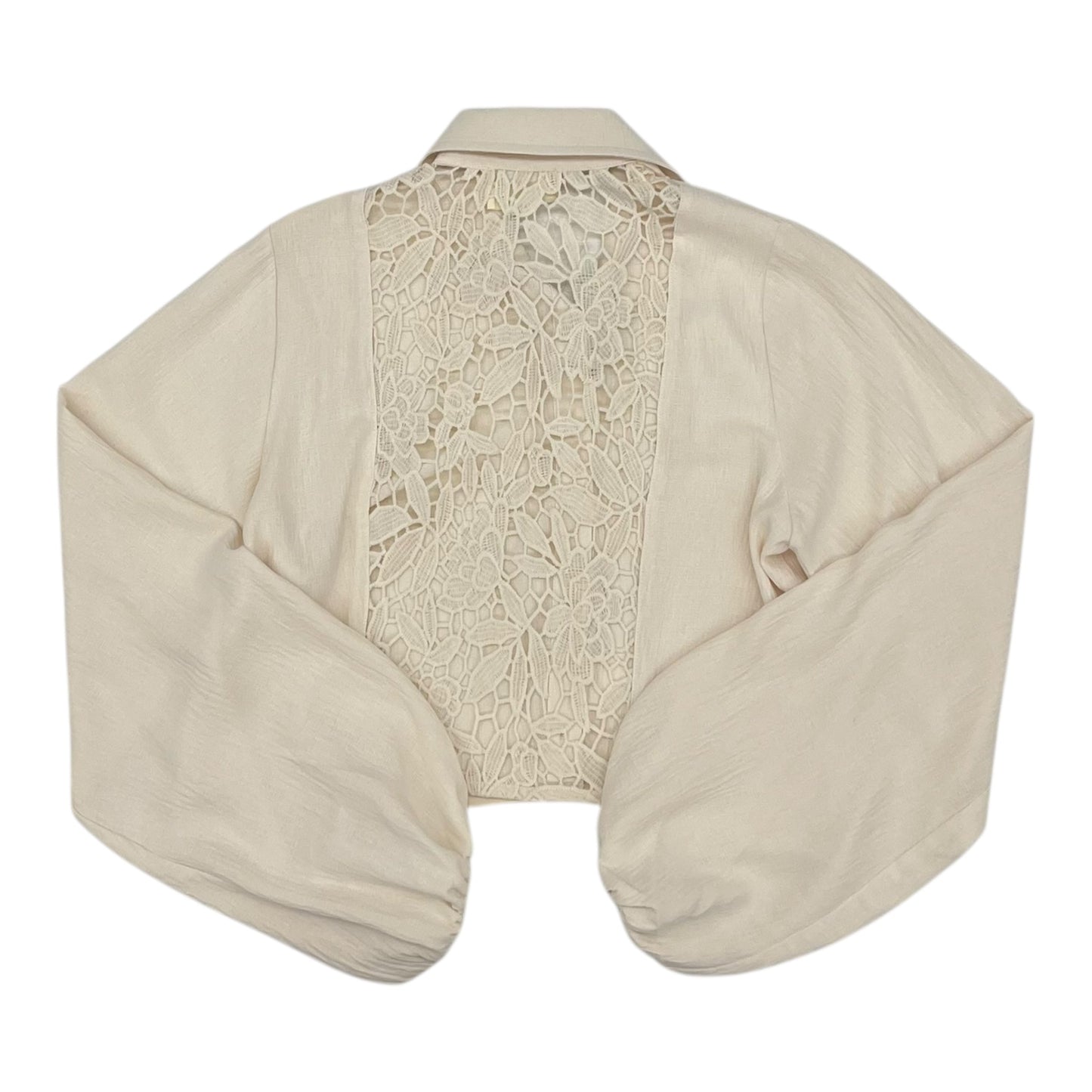 Blouse Ls By Clothes Mentor In Tan, Size:M