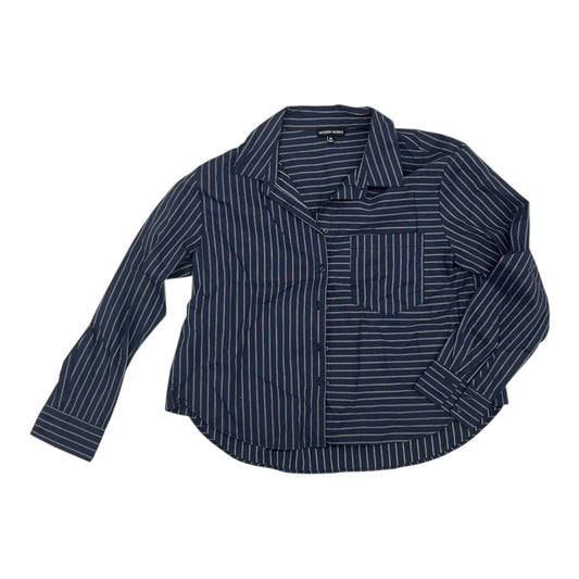 Blouse Ls By Modern Works In Navy, Size:M