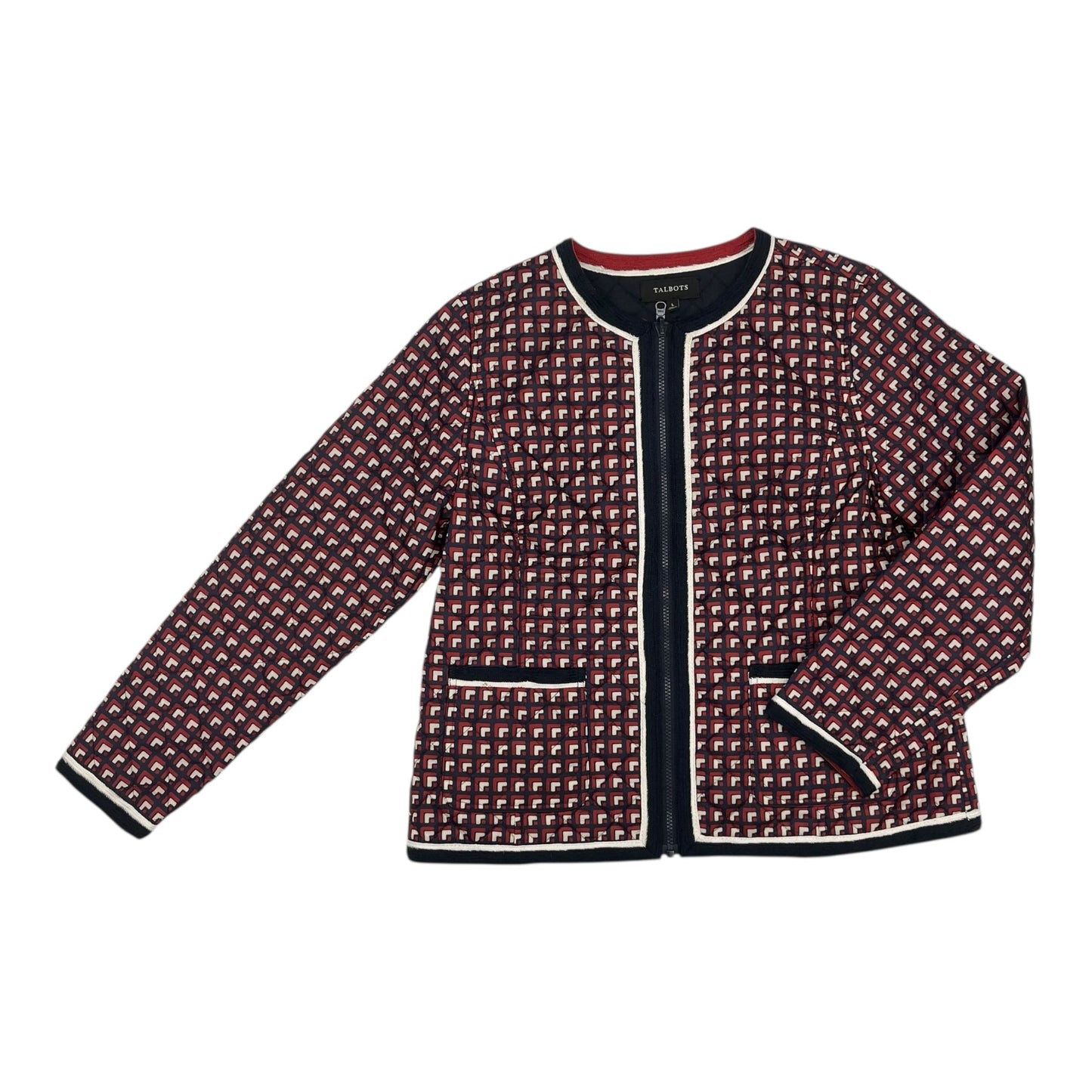Jacket Puffer & Quilted By Talbots In Blue & Red, Size:L