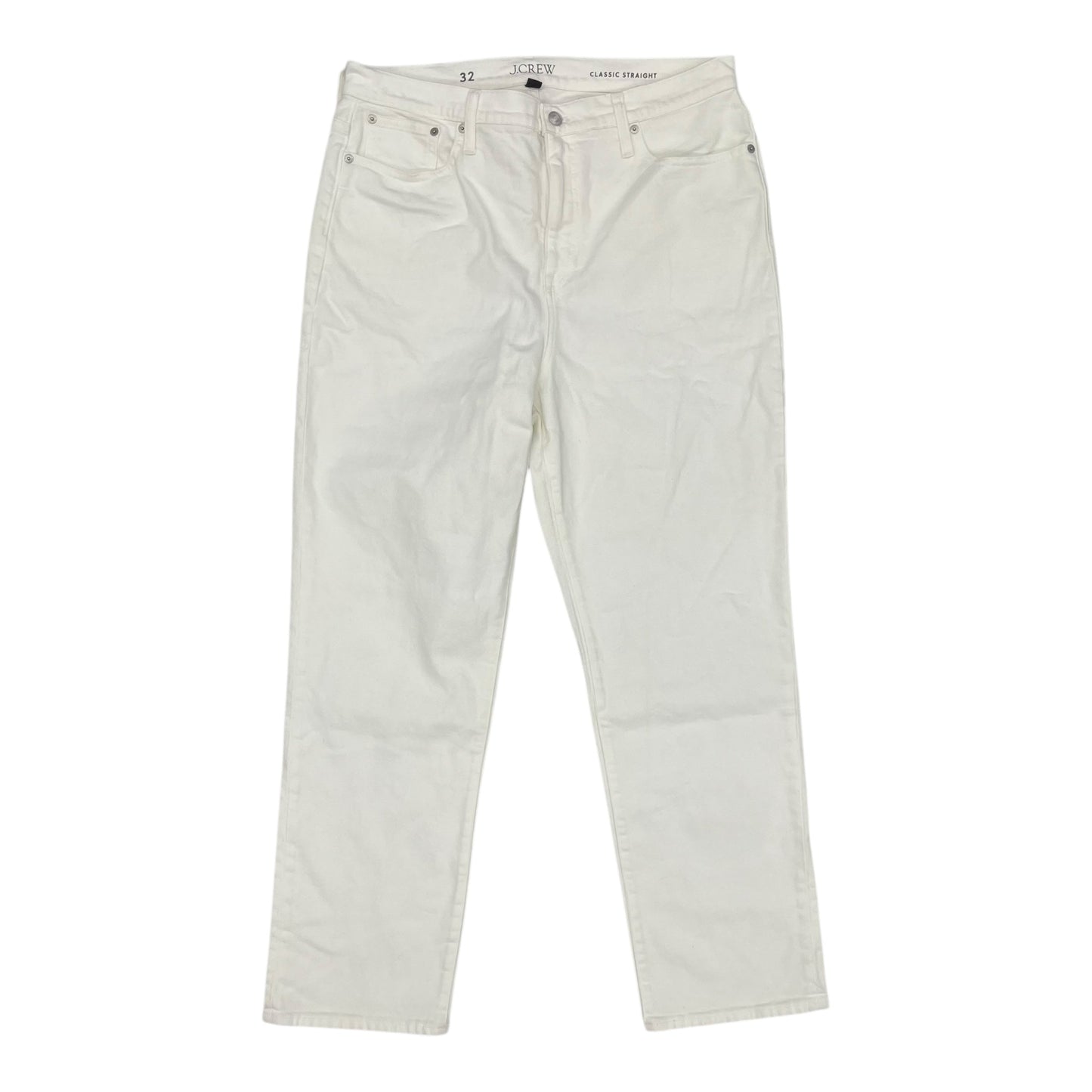 Jeans Straight By J. Crew In White Denim, Size:14