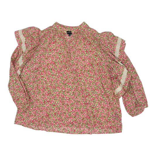 Blouse Ls By Who What Wear In Floral Print, Size:Xl