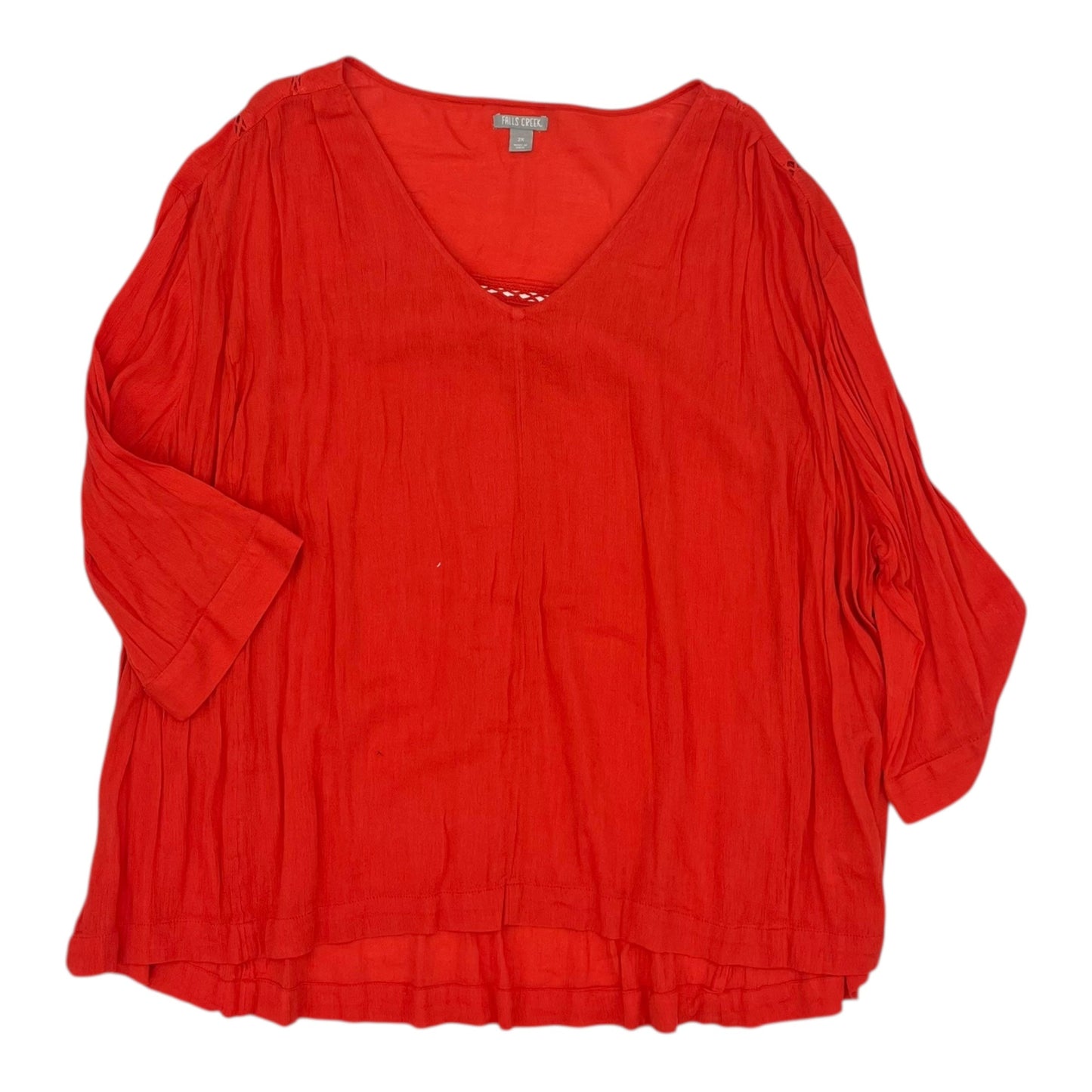 Blouse Ls By Falls Creek In Orange, Size:2X