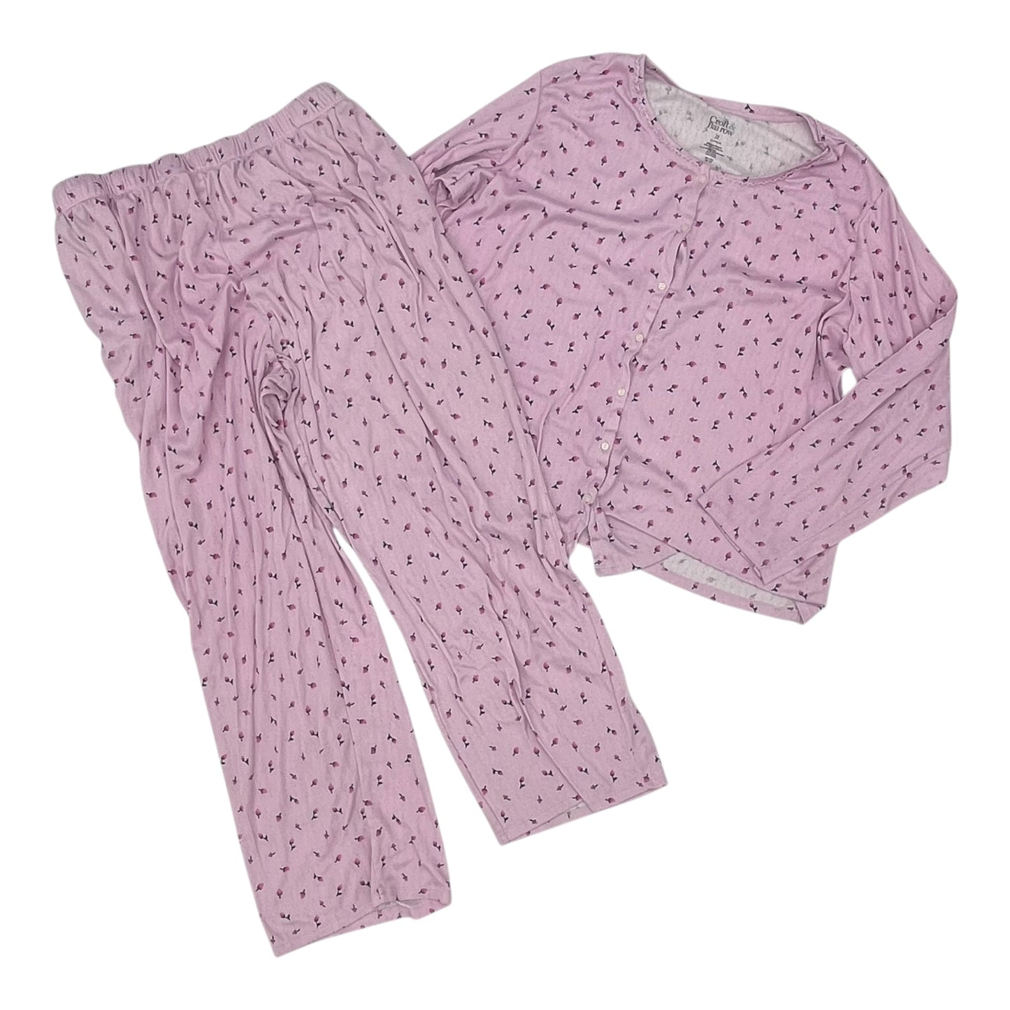 Pajamas 2Pc By Croft And Barrow In Pink, Size:2X