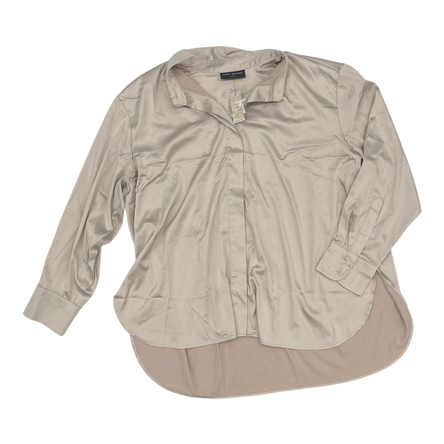Blouse Ls By Lane Bryant In Tan, Size:2X