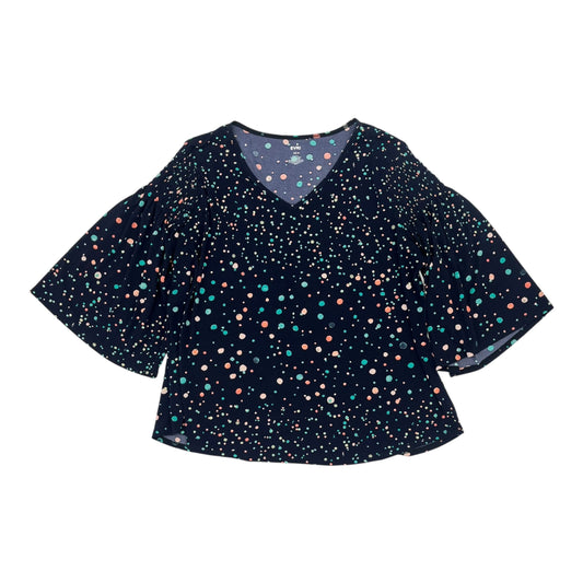 Blouse 3/4 Sleeve By Evri In Blue, Size:2X