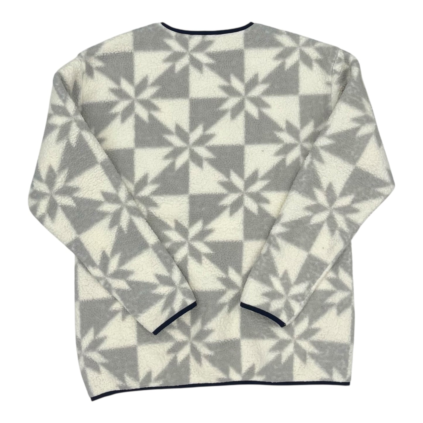 Sweatshirt Crewneck By Lands End In Cream & Grey, Size:M