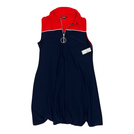 Dress Casual Midi By Roz And Ali In Blue & Red, Size:Xl
