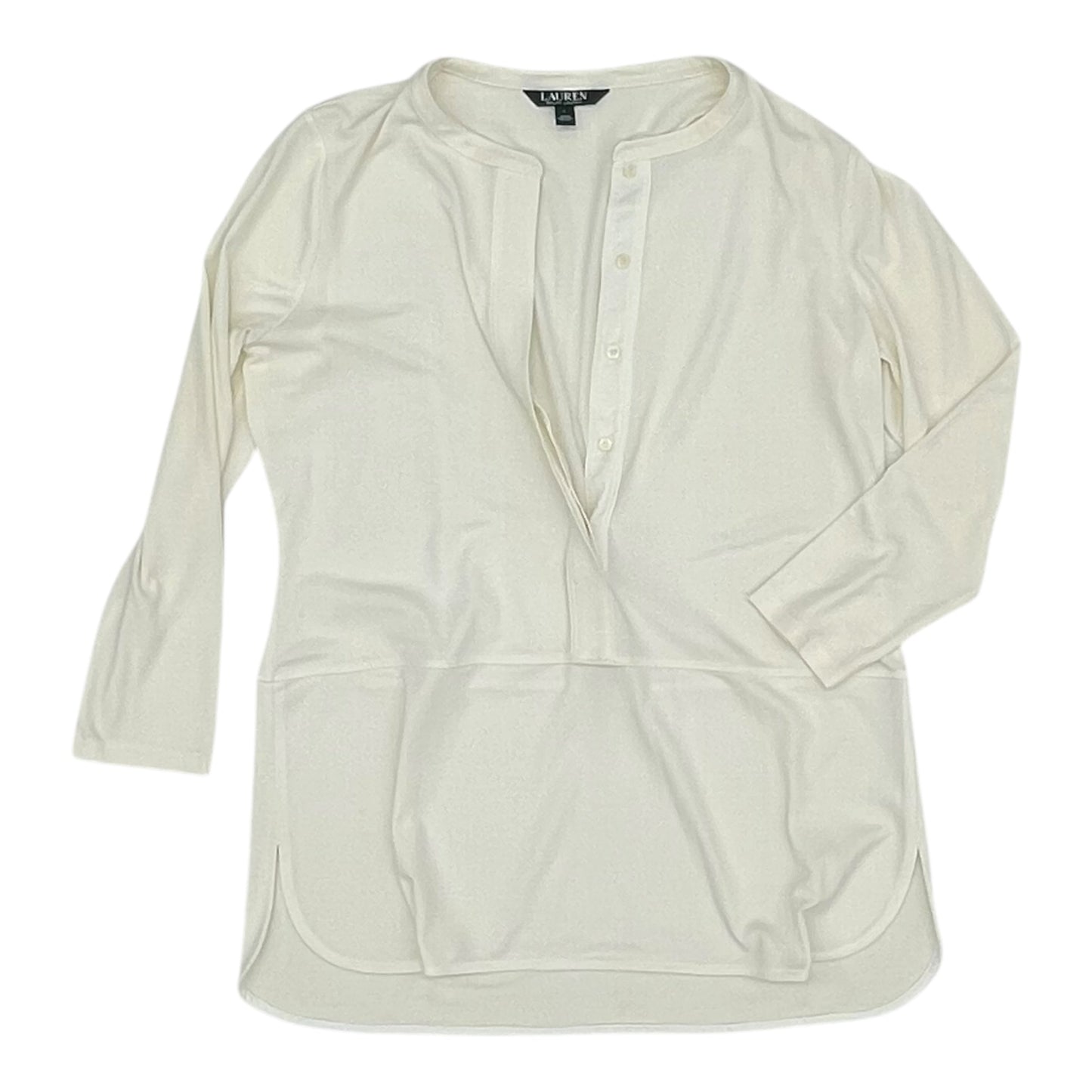 Top 3/4 Sleeve By Lauren By Ralph Lauren In Cream, Size:L