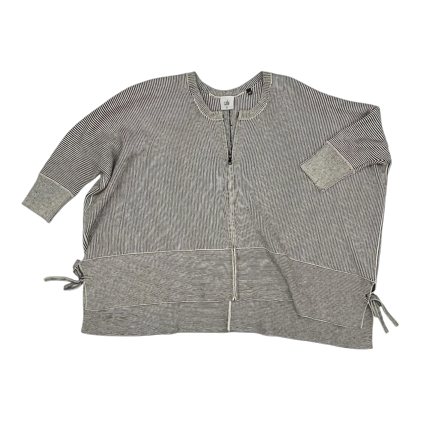 Sweater Cardigan By Cabi In Black & Cream, Size:Xs