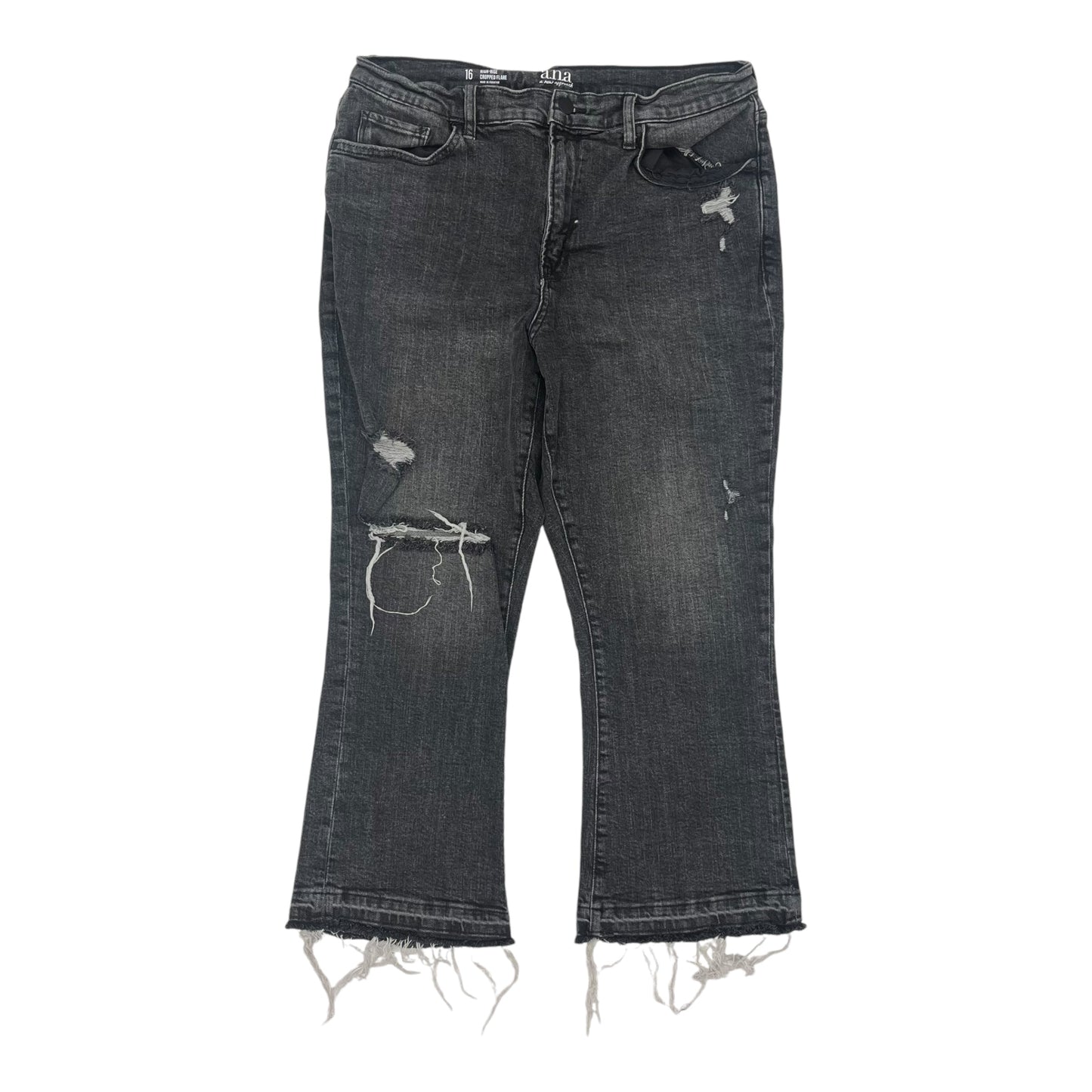 Jeans Flared By Ana In Black Denim, Size:16