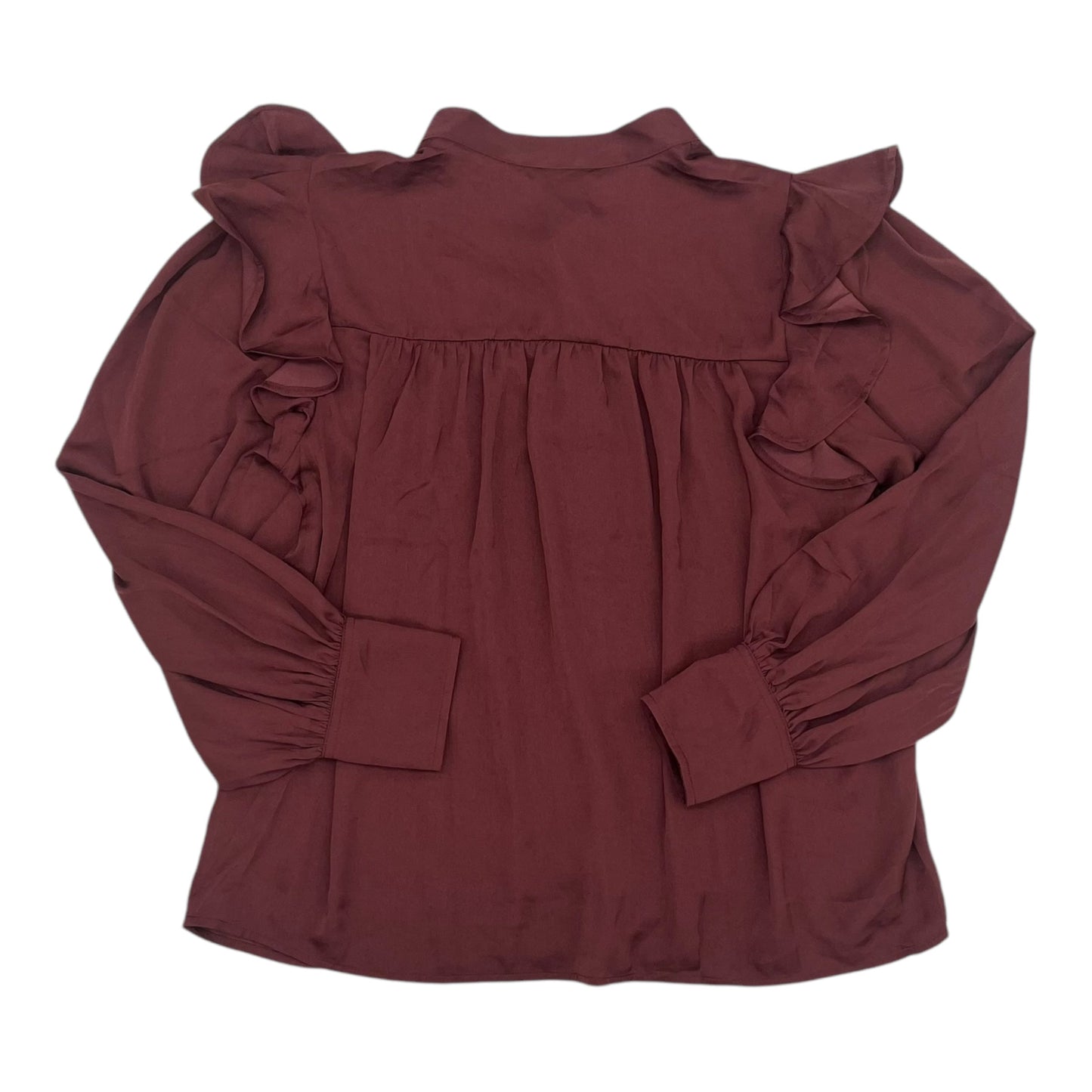 Blouse Ls By Banana Republic In Maroon, Size:L