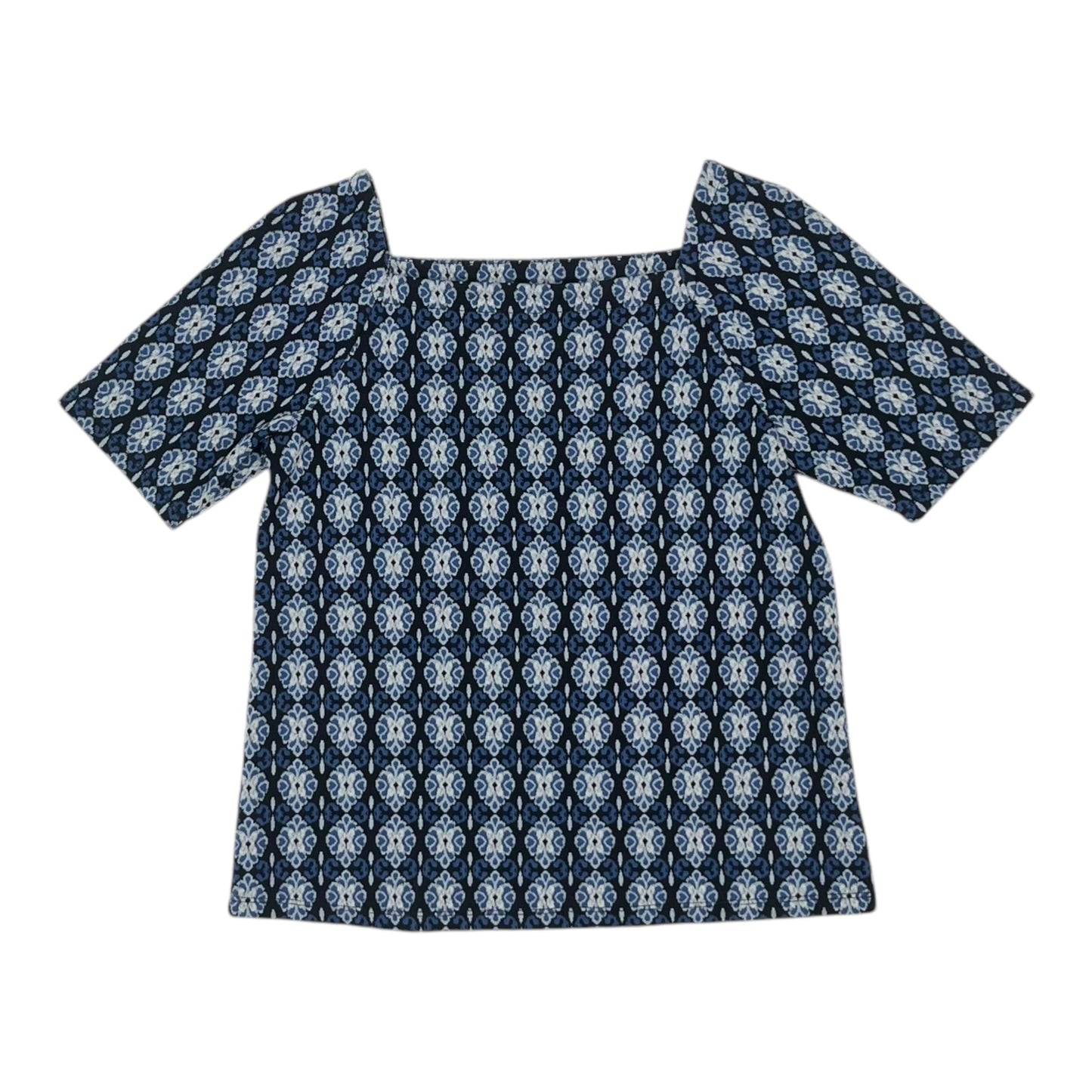 Blouse 3/4 Sleeve By Loft In Black & Blue, Size:Xs