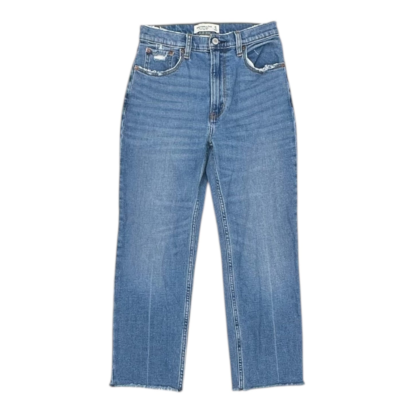 Jeans Straight By Abercrombie And Fitch In Blue Denim, Size:4