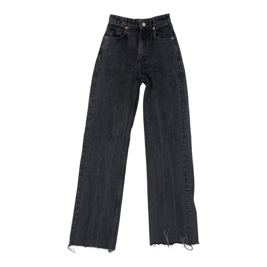 Jeans Straight By Zara In Black Denim, Size:2