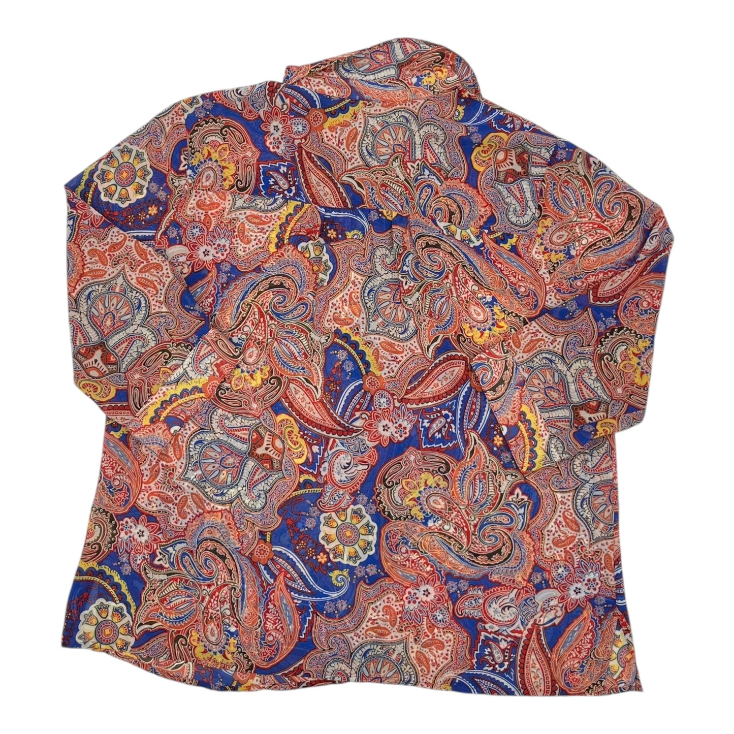 Blouse 3/4 Sleeve By Chicos In Red, Size:Xl