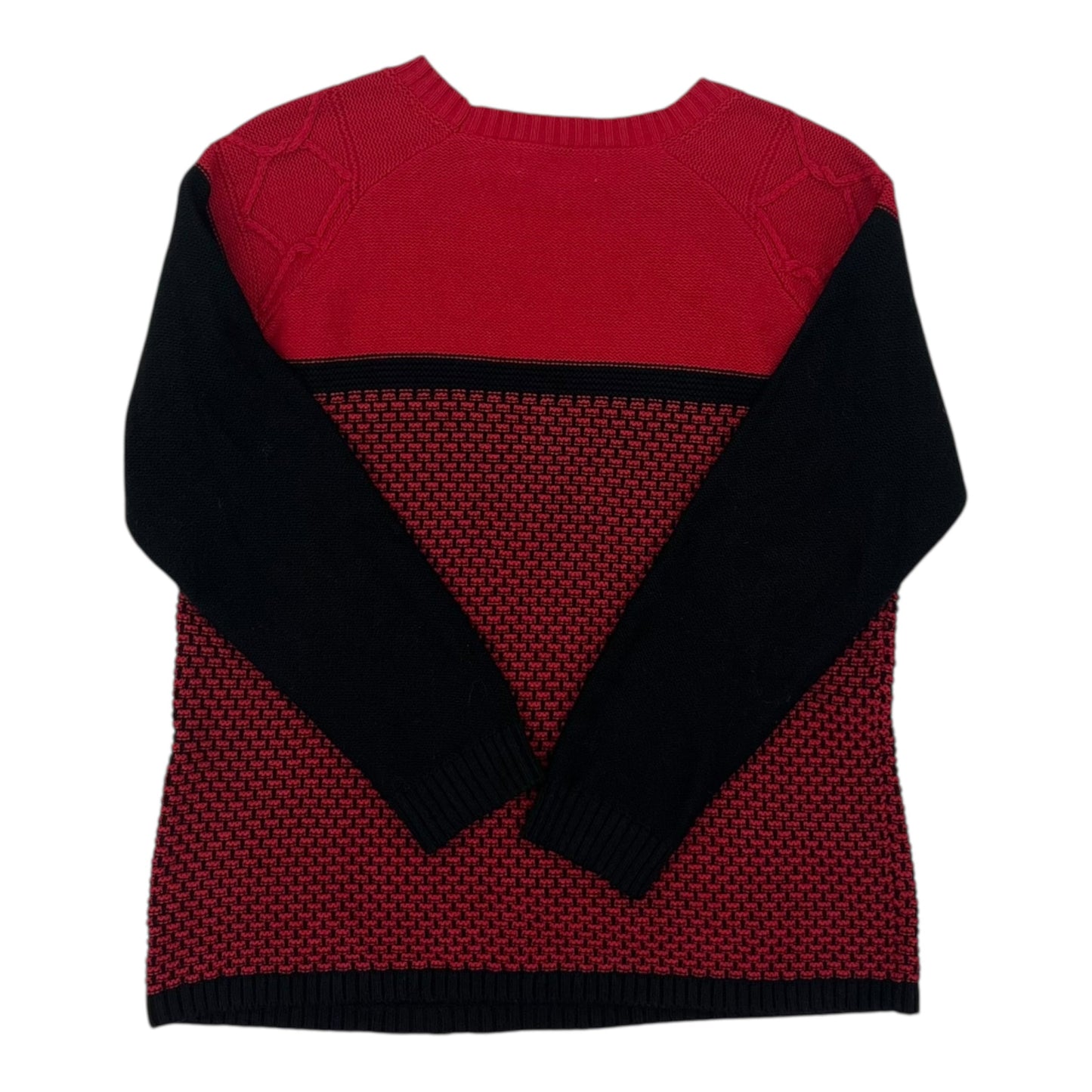 Sweater By Karen Scott In Black & Red, Size:Xl