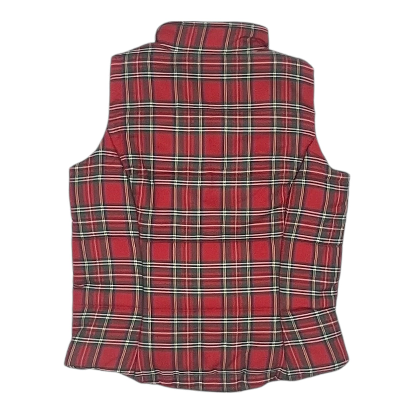 Vest Puffer & Quilted By Chaps In Plaid Pattern, Size:Mp