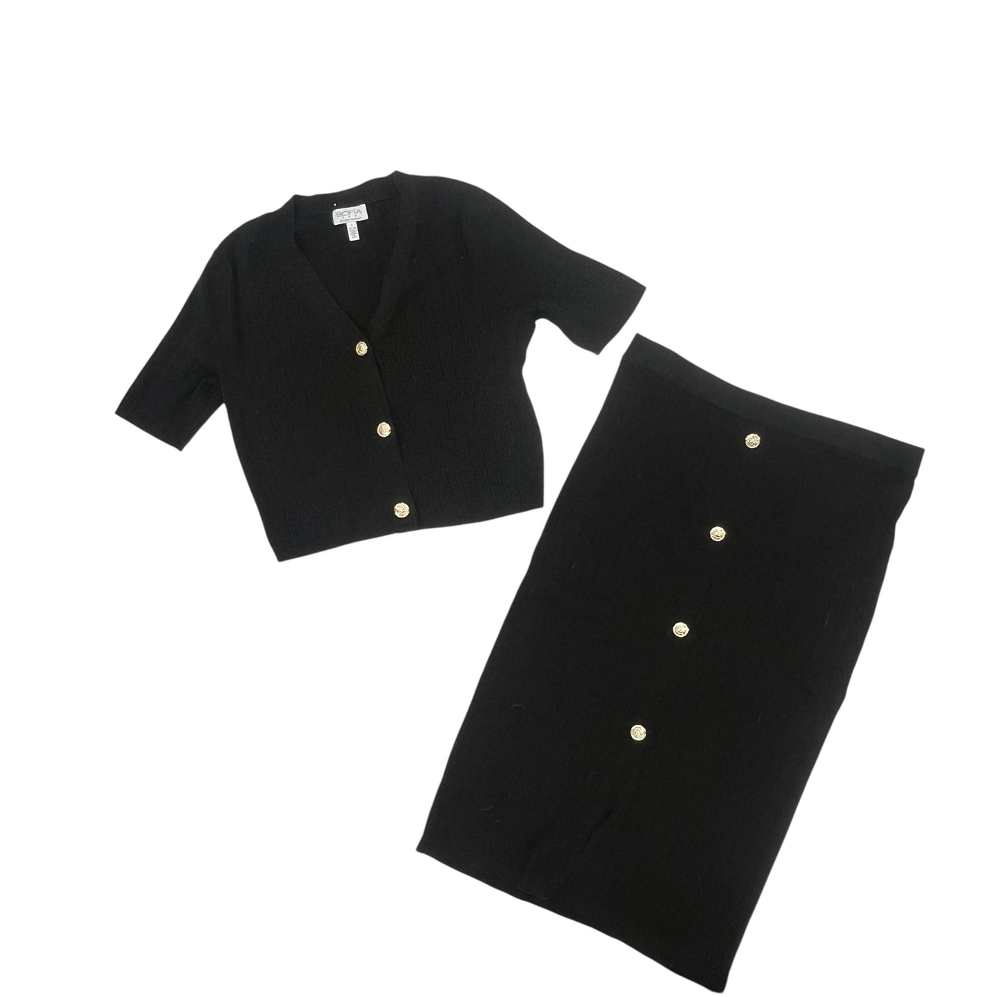 Skirt Set 2Pc By Sofia By Sofia Vergara In Black, Size:L