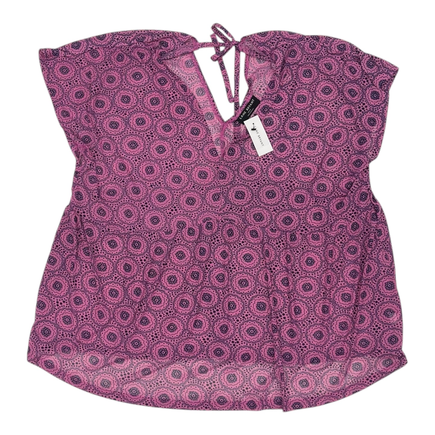 Blouse Ss By Lane Bryant In Blue & Pink, Size:3X