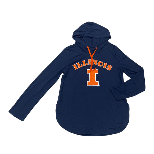 Athletic Top Ls Hoodie By Colosseum In Blue & Orange, Size:L