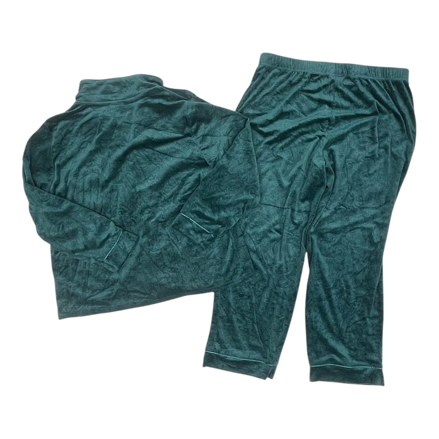 Pajamas 2Pc By Tahari By Arthur Levine In Green, Size:Xl