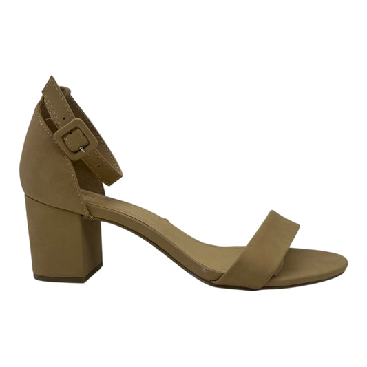 Sandals Heels Block By Clothes Mentor In Tan, Size:11
