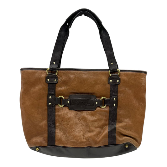 Handbag Leather By Stone Mountain In Brown, Size:Medium