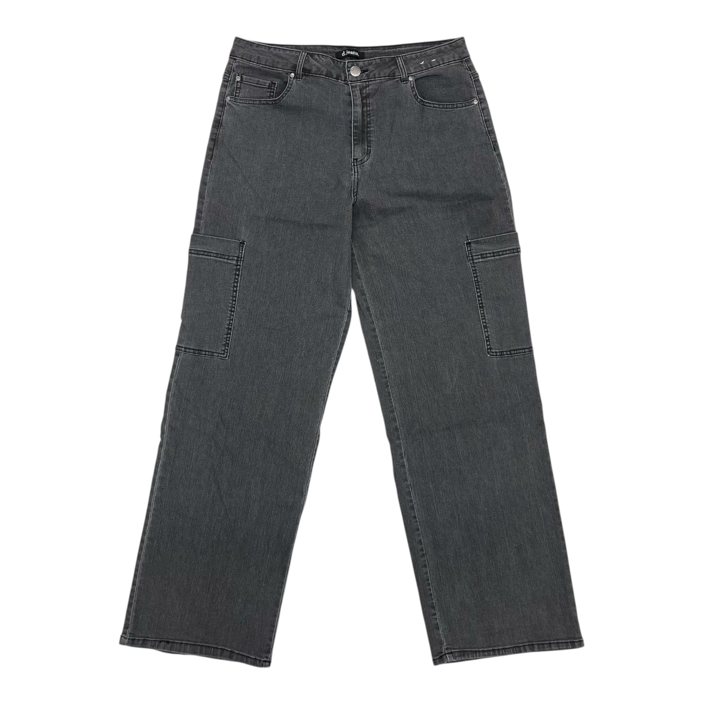 Jeans Wide Leg By D Jeans In Grey Denim, Size:14