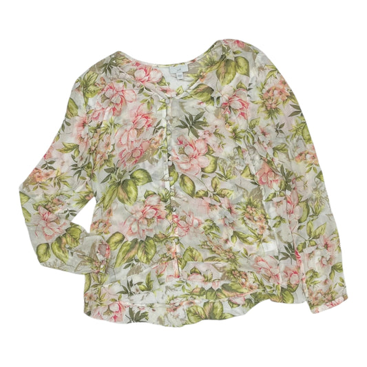 Blouse Ls By J. Jill In Floral Print, Size:S