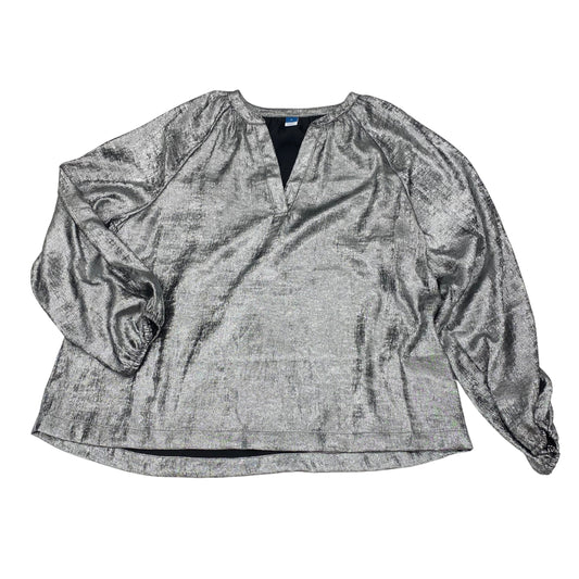 SILVER BLOUSE LS by OLD NAVY Size:M