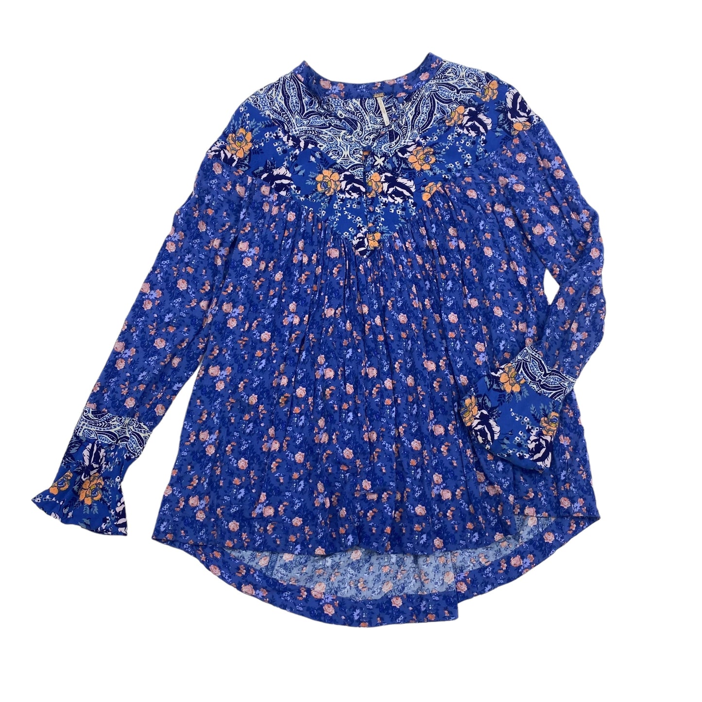 BLUE TUNIC LS by FREE PEOPLE Size:S