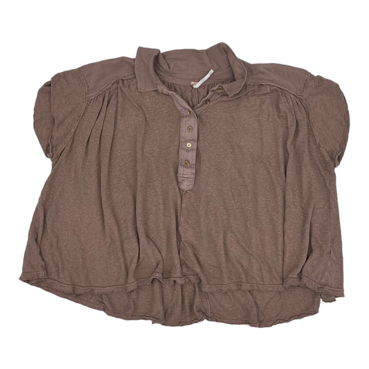BROWN TOP SS by FREE PEOPLE Size:M