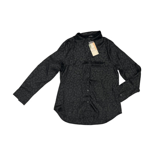 BLACK BLOUSE LS by CLOTHES MENTOR Size:M