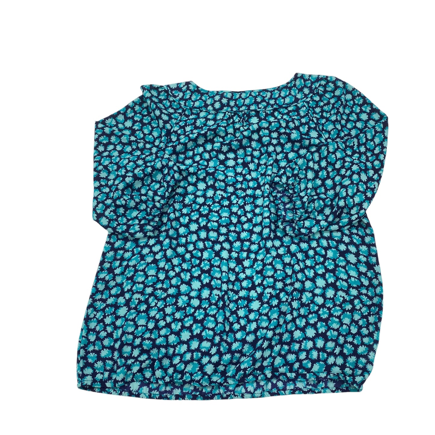 BLUE BLOUSE 3/4 SLEEVE by LOFT Size:M