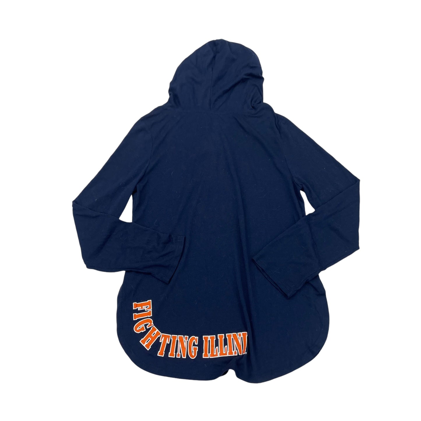 Athletic Top Ls Hoodie By Colosseum In Blue & Orange, Size:L