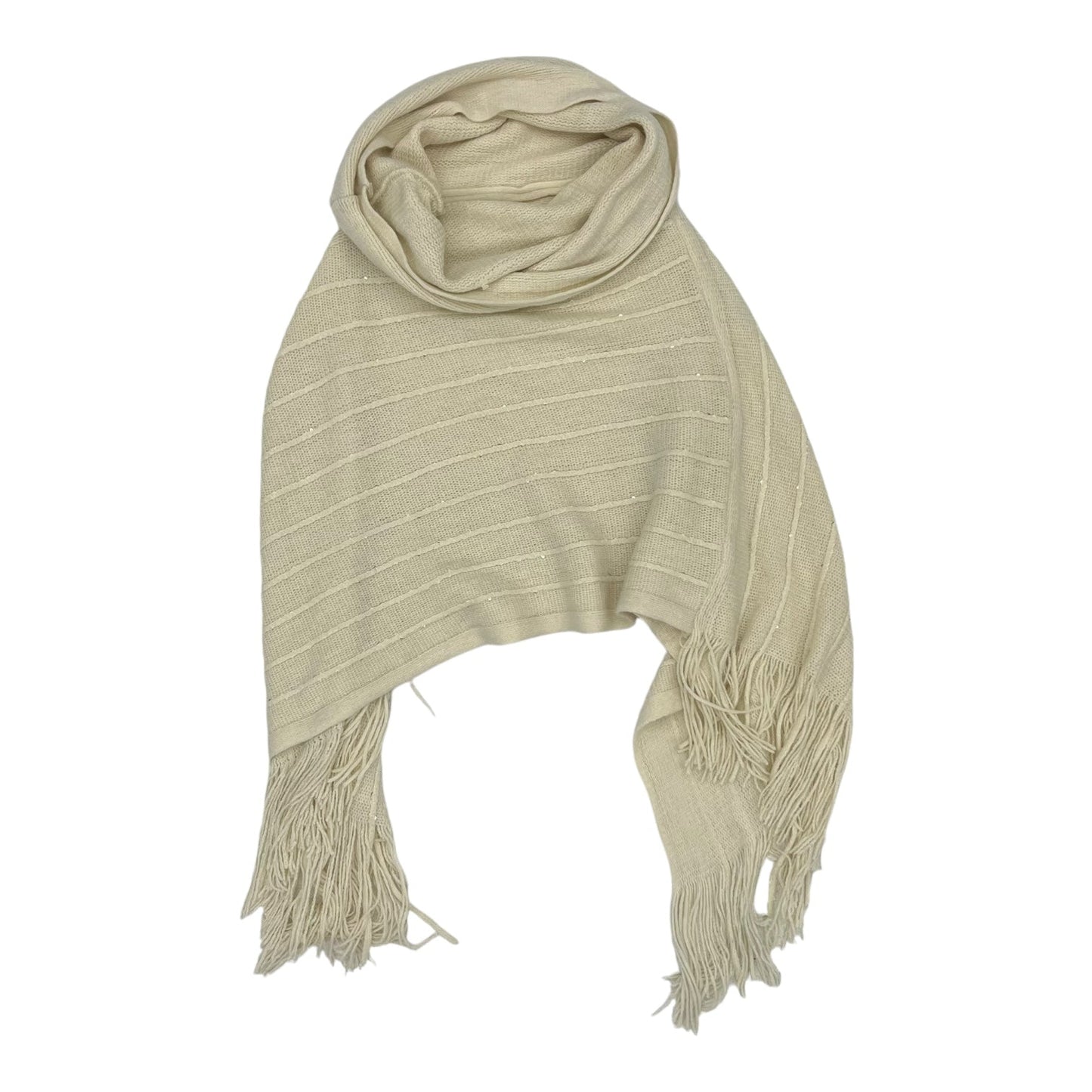 Poncho By Clothes Mentor In Cream, Size:Osfm