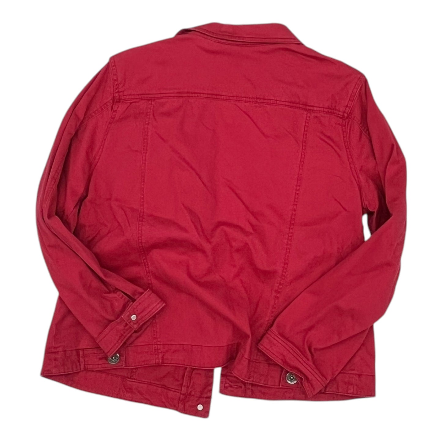 Jacket Denim By Christopher And Banks In Red Denim, Size:Xl