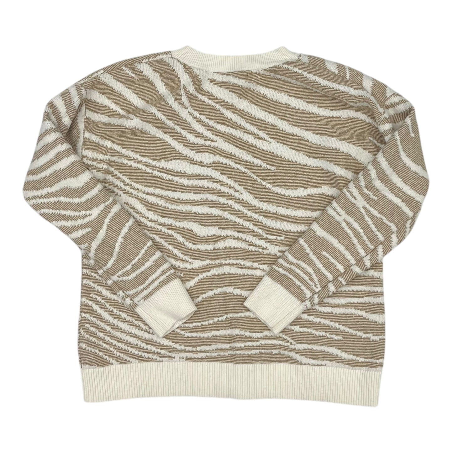 Sweater By Banana Republic In Tan & White, Size:M