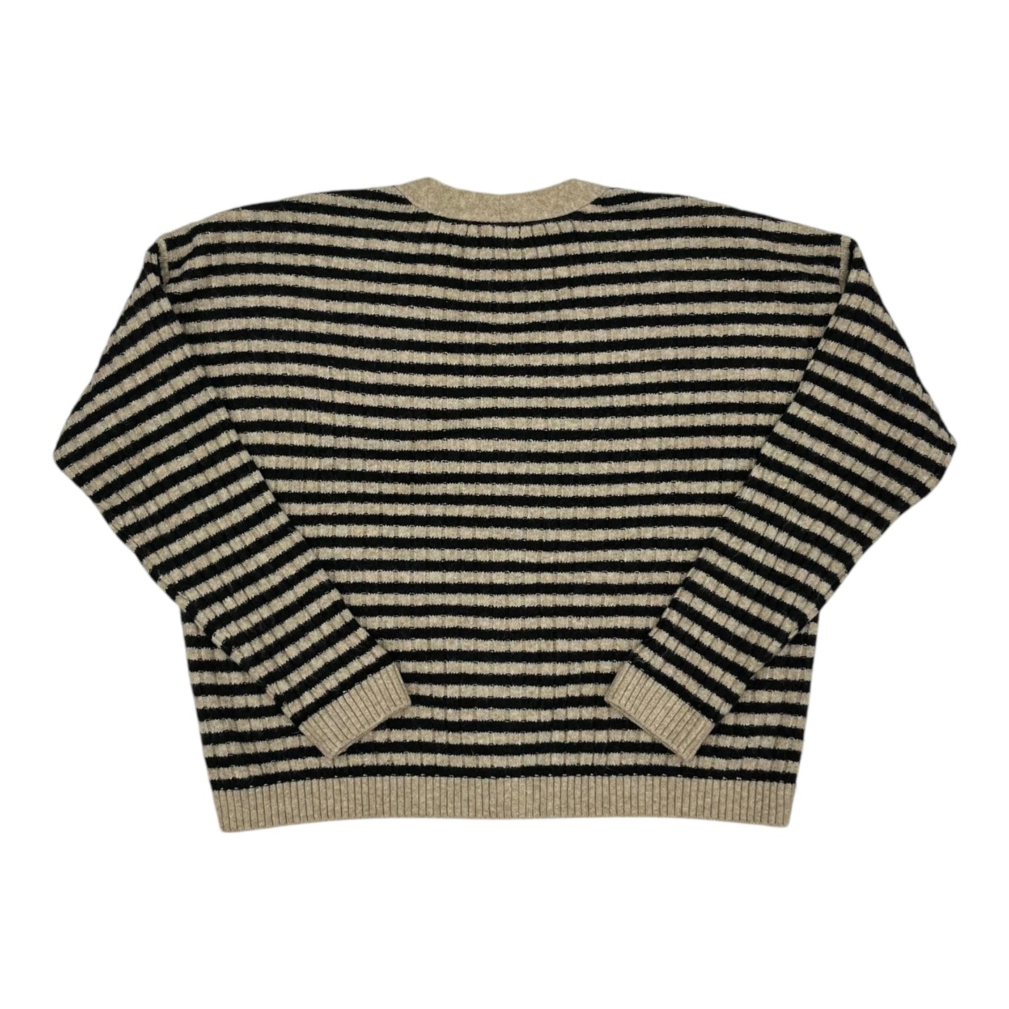 Sweater Cardigan By Clothes Mentor In Black & Tan, Size:L