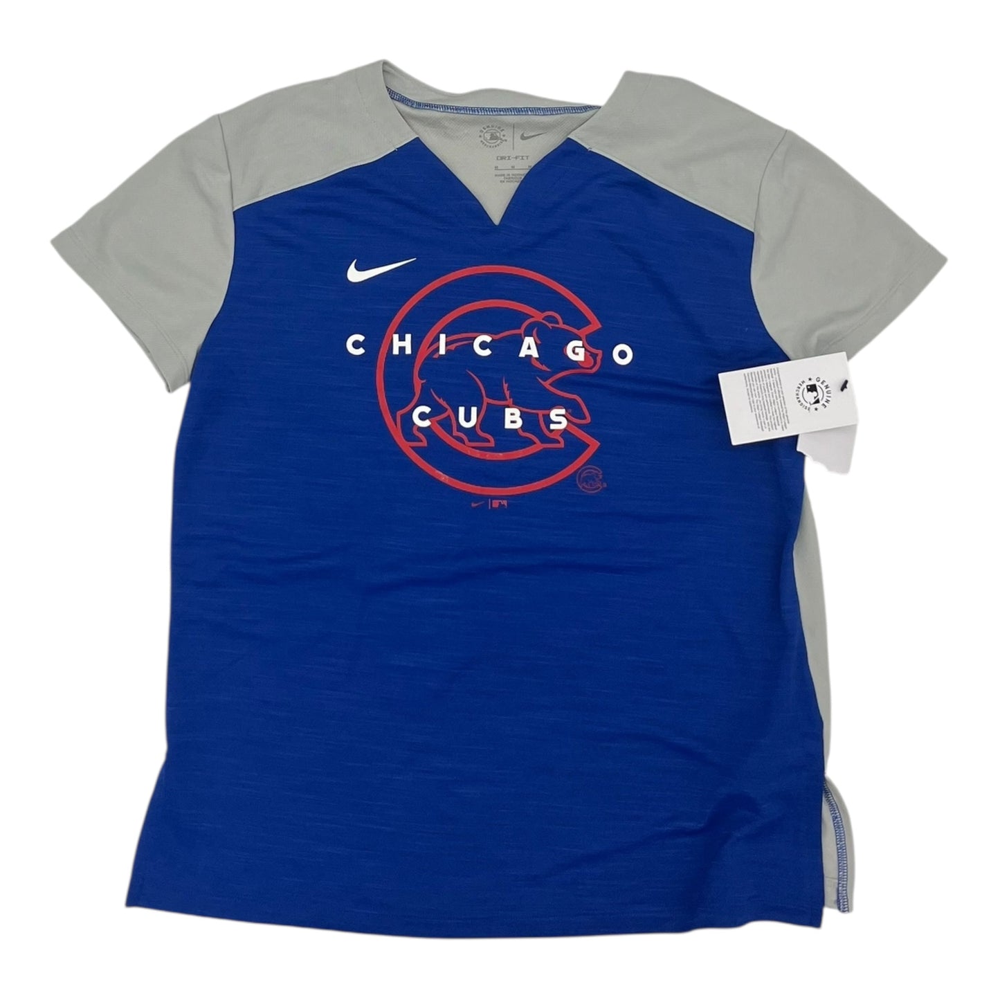 ATHLETIC TOP SS by NIKE APPAREL in BLUE & GREY, Size:M