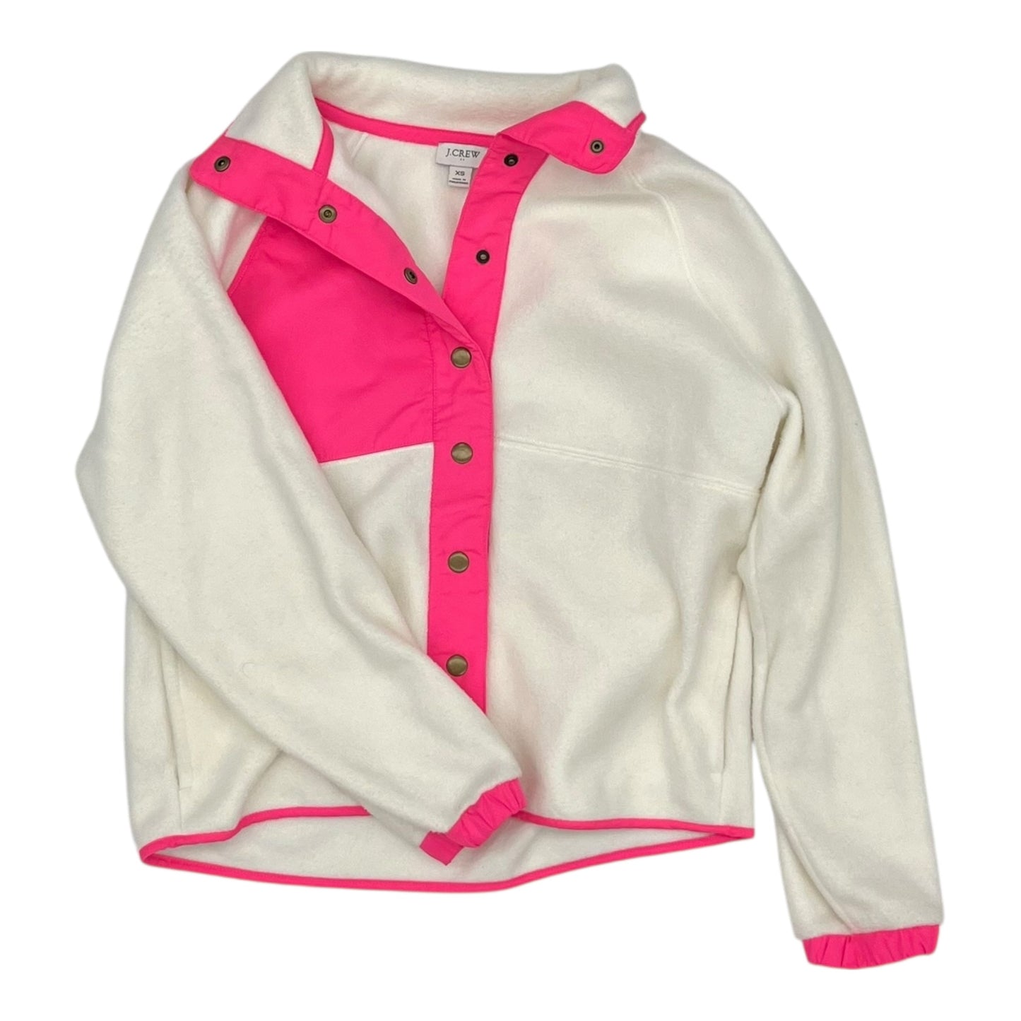 Jacket Fleece By J. Crew In Cream & Pink, Size:Xs