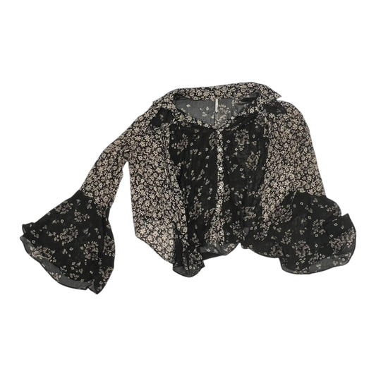Blouse 3/4 Sleeve By Free People In Black, Size:Xs